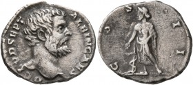 Clodius Albinus, as Caesar, 193-195. Denarius (Silver, 19 mm, 3.37 g, 12 h), Rome, 194-195. D CLOD SEPT ALBIN CAES Bare head of Clodius Albinus to rig...