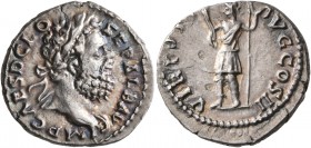 Clodius Albinus, 195-197. Denarius (Silver, 19 mm, 3.60 g, 7 h), Lugdunum, 196-197. IMP CAES D CLO SEP ALB AVG Laureate bust of Clodius Albinus to rig...