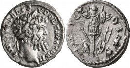 Septimius Severus, 193-211. Denarius (Silver, 18 mm, 3.00 g, 12 h), Laodicea, circa 194-195. IMP CAE L SEP SEV PERT AVG COS II Laureate head of Septim...