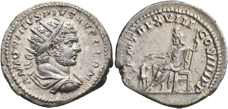 Caracalla, 198-217. Antoninianus (Silver, 23 mm, 4.85 g, 12 h), Rome, 215. ANTON...