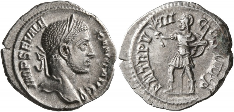 Severus Alexander, 222-235. Denarius (Silver, 20 mm, 2.85 g, 7 h), Rome, 229. IM...