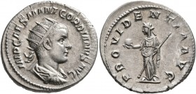 Gordian III, 238-244. Antoninianus (Silver, 23 mm, 4.42 g, 5 h), Rome, 238-239. IMP CAES M ANT GORDIANVS AVG Laureate, draped and cuirassed bust of Go...