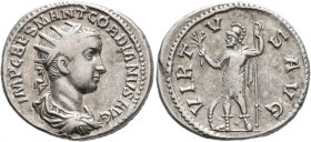 Gordian III, 238-244. Antoninianus (Silver, 22 mm, 5.00 g, 6 h), Antiochia, 238-239. IMP CAES M ANT GORDIANVS AVG Radiate, draped and cuirassed bust o...