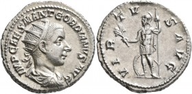 Gordian III, 238-244. Antoninianus (Silver, 21 mm, 4.69 g, 7 h), Rome, 240. IMP CAES M ANT GORDIANVS AVG Radiate, draped and cuirassed bust of Gordian...
