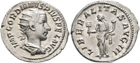 Gordian III, 238-244. Antoninianus (Silver, 22 mm, 4.12 g, 6 h), Rome, 240. IMP GORDIANVS PIVS FEL AVG Radiate, draped and cuirassed bust of Gordian I...