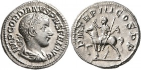 Gordian III, 238-244. Denarius (Silver, 19 mm, 3.00 g, 7 h), Rome, 240. IMP GORDIANVS PIVS FEL AVG Laureate, draped and cuirassed bust of Gordian III ...
