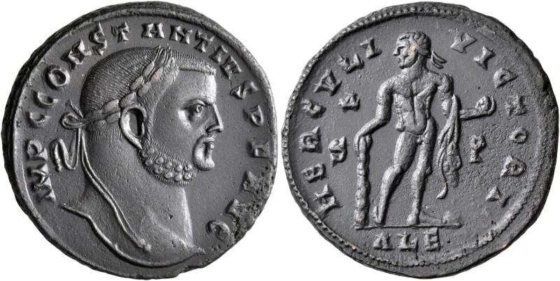 Constantius I, 305-306. Follis (Bronze, 28 mm, 10.72 g, 7 h), Alexandria, circa ...