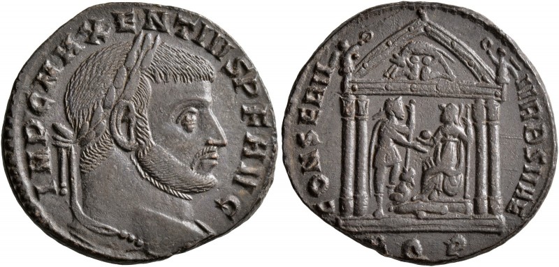 Maxentius, 307-312. Follis (Bronze, 25 mm, 6.99 g, 12 h), Aquileia, late summer ...