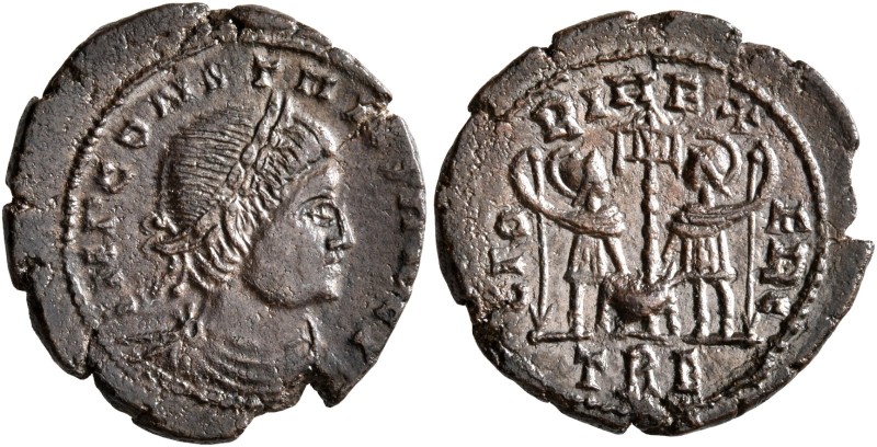 Constantine II (?), 337-340. Follis (Bronze, 17 mm, 2.00 g, 4 h), a contemporary...