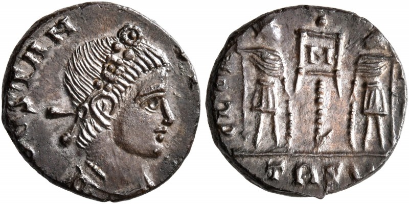 Constans, 337-350. Follis (Bronze, 12 mm, 1.32 g, 5 h), a contemporary imitation...