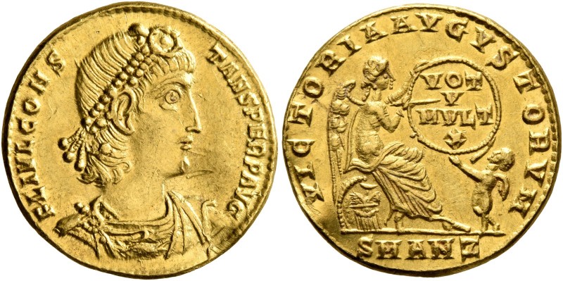 Constans, 337-350. Solidus (Gold, 21 mm, 4.11 g, 12 h), Antiochia, 338/9. FL IVL...