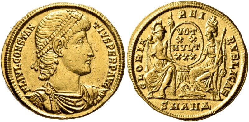 Constantius II, 337-361. Solidus (Gold, 22 mm, 4.52 g, 6 h), Antiochia, 342/3 or...