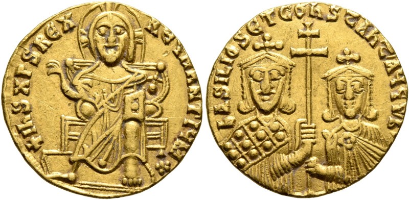 Basil I the Macedonian, with Constantine, 867-886. Solidus (Gold, 19 mm, 4.35 g,...
