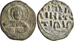 Anonymous. Follis (Bronze, 24 mm, 4.28 g, 12 h), a contemporary imitation of an A2 Class follis struck in Constantinopolis, uncertain mint, circa 11th...