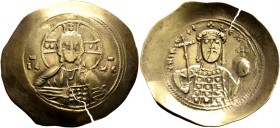 Nicephorus III Botaniates, 1078-1081. Histamenon (Gold, 30 mm, 4.31 g, 6 h), Constantinopolis. Bust of Christ Pantokrator facing, wearing tunic and pa...