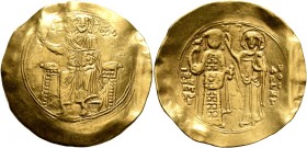 John III Ducas (Vatatzes), emperor of Nicaea, 1222-1254. Hyperpyron (Gold, 30 mm, 4.30 g, 6 h), Magnesia, circa 1232-1245. Christ, nimbate, seated fac...
