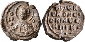 Prokopios, circa 1050-1100. Seal (Lead, 18 mm, 6.48 g, 12 h). O / ΠΡ -K/O/C Nimbate bust of Saint Prokopios in three-quarter profile to left, holding ...