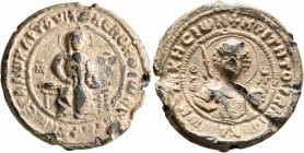 Johannes, vestarches, grand chartoularios and judge of the Velon and of Thrakesion. Seal (Lead, 30 mm, 21.08 g, 12 h), circa 1050-1100. KЄ ROHΘ Iω RЄC...