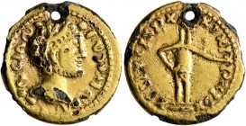UNCERTAIN GERMANIC TRIBES, Pseudo-Imperial coinage. Mid 3rd-early 4th centuries. 'Aureus' (Subaeratus, 18 mm, 2.64 g, 12 h), imitating Marcus Aurelius...