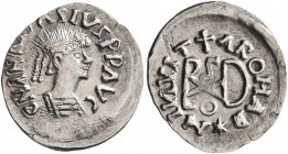 OSTROGOTHS. Theoderic, 493-526. 1/4 Siliqua (Silver, 14 mm, 0.61 g, 5 h), Sirmium, circa 504-526. D N ANASTASIVS P P AVC Pearl-diademed, draped and cu...