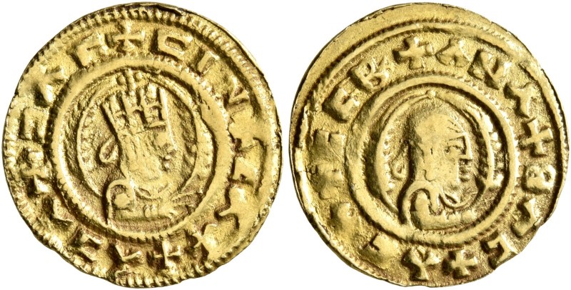 AXUM. Ebana, circa 450. 'Tremissis' (Gold, 16 mm, 1.58 g, 1 h). +CIN+CAX+ACA+C A...