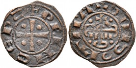 CRUSADERS. Antioch. Raymond of Poitiers, 1136-1149. Fractional Denier (Bronze, 17 mm, 0.93 g, 6 h), anonymous type, struck during the reign of Raymond...