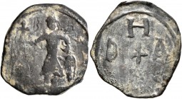 CRUSADERS. Edessa. Baldwin II, second reign, 1108-1118. Follis (Bronze, 23 mm, 3.84 g, 12 h). BH[...] Count Baldwin II, dressed in chain-armour and co...