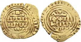 CRUSADERS. County of Tripoli. Bohémond IV of Antioch to Bohémond VII, 1187-1287. Bezant (Gold, 22 mm, 3.42 g, 4 h), imitating a dinar of the Fatimid c...