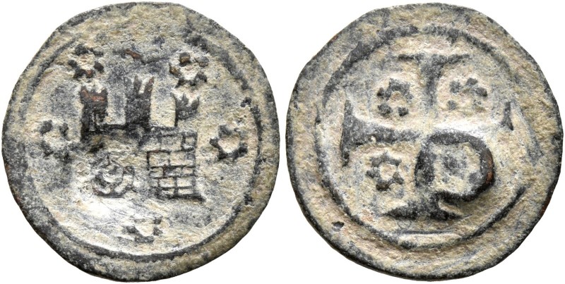 CRUSADERS. Chios. Maona Society, circa 1347-1385. Follis (Bronze, 17 mm, 0.92 g)...