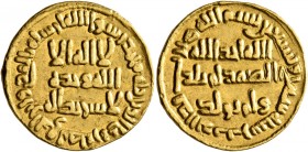 ISLAMIC, Umayyad Caliphate. temp. Suleiman ibn 'Abd al-Malik, AH 96-99 / AD 715-717. Dinar (Gold, 20 mm, 4.25 g, 7 h), no mint name, AH 97 = AD 715/6....