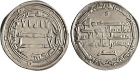 ISLAMIC, 'Abbasid Caliphate. al-Rashid, AH 170-193 / AD 786-809. Dirham (Silver, 25 mm, 2.95 g, 9 h), citing the heir apparent al-Amin and the vizier ...