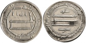 ISLAMIC, 'Abbasid Caliphate. temp. Al-Rashid, AH 170-193 / AD 786-809. Dirham (Silver, 24 mm, 3.00 g, 9 h), citing Naysabur (name of the province) and...