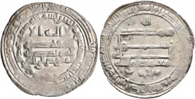 ISLAMIC, 'Abbasid Caliphate. temp. Al-Mu'tamid, AH 256-279 / AD 870-892. Dirham (Silver, 27 mm, 3.00 g, 3 h), citing the heir apparent al-Mufawwid ila...