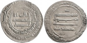 ISLAMIC, 'Abbasid Caliphate. Al-Mu'tadid, AH 279-289 / AD 892-902. Dirham (Silver, 25 mm, 2.80 g, 7 h), citing the caliph al-Mu'tadid, Surra man Ra'a,...