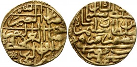 ISLAMIC, Ottoman Empire. Sulayman II Qanuni ('the Lawgiver'), AH 926-974 / AD 1520-1566. Sultani (Gold, 19 mm, 3.52 g, 3 h), Misr, AH 926 / AD 1520. P...