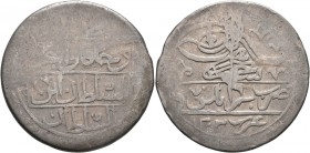 ISLAMIC, Ottoman Empire. Salim III, AH 1203-1222 / AD 1789-1807. Yüzlük (2 1/2 Kurush) (Silver, 44 mm, 28.76 g, 1 h), Tarâblus (Tripoli), AH 1203 = AD...