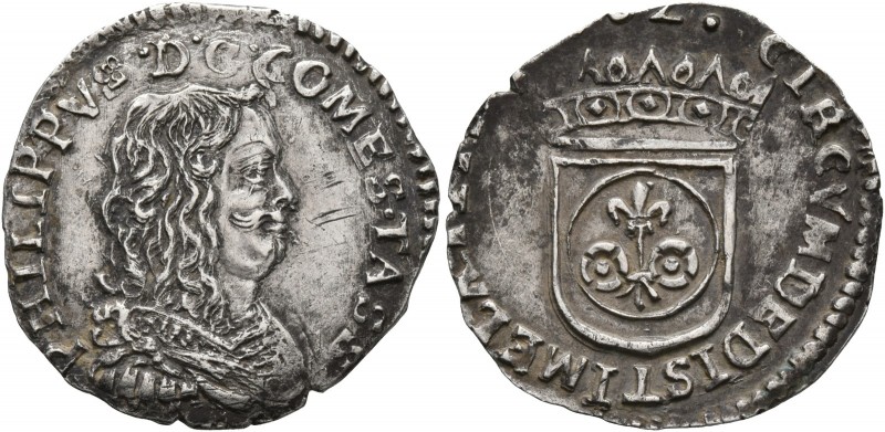 ITALY. Tassarolo (conti). Filippo Spinola, 1616-1688. Luigino (Silver, 23 mm, 2....