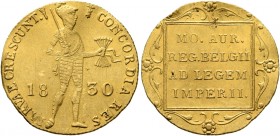 RUSSIA, Tsars of Russia. Nikolai I Pavlovich, 1825-1855. Ducat (Gold, 21 mm, 3.46 g, 12 h), imitating a dutch 'knight's ducat' from 1830. St. Petersbu...