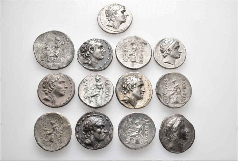 A lot containing 13 silver coins. Includes: Alexander III and Seleukid Tetradrac...