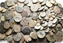 A lot containing 9 silver and 369 bronze coins. Includes: Greek, Roman Provincial, Byzantine. Fair to fine. LOT SOLD AS IS, NO RETURNS. 378 coins in l...