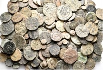 A lot containing 300 bronze coins. Includes: Greek, Roman Provincial, Byzantine. Fair to fine. LOT SOLD AS IS, NO RETURNS. 300 coins in lot.