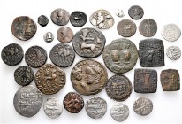 A lot containing 10 silver and 21 bronze coins. Includes: Oriental Greek, Central Asian and Islamic. Fine to very fine. LOT SOLD AS IS, NO RETURNS. 31...
