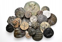 A lot containing 6 silver and 23 bronze coins. Includes: Greek, Central Asian, Roman Provincial, Roman Imperial, Byzantine, Islamic and Medieval. Fine...