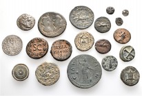 A lot containing 5 silver, 12 bronze coins, 1 lead seal and 1 bronze weight. Includes: Greek, Roman Provincial, Byzantine, early Medieval. Fine to ver...