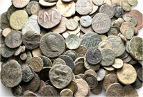 A lot containing 300 bronze coins. Includes: Greek, Roman Provincial, Byzantine. Fair to fine. LOT SOLD AS IS, NO RETURNS. 300 coins in lot.