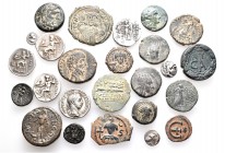 A lot containing 8 silver and 17 bronze coins. Includes: Greek, Roman Provincial, Byzantine. Fine to very fine. LOT SOLD AS IS, NO RETURNS. 25 coins i...