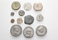 A lot containing 5 silver, 5 bronze coins and 2 lead seals. Includes: Greek, Roman Provincial, Byzantine and early Medieval. Fine to very fine. LOT SO...