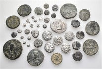 A lot containing 30 silver and 12 bronze coins. Includes: Greek, Roman Provincial, Byzantine. Fine to about very fine. LOT SOLD AS IS, NO RETURNS. 42 ...