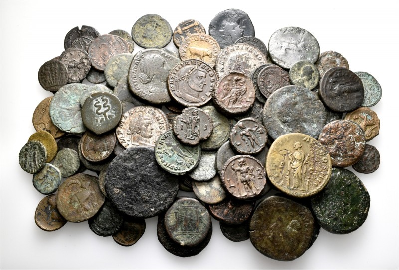 A lot containing 5 silver and 95 bronze coins. Includes: Greek, Roman Provincial...