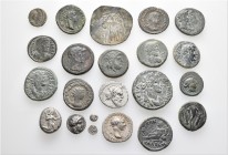 A lot containing 7 silver and 15 bronze coins. Includes: Greek, Roman Provincial, Roman Republican, Roman Imperial and Byzantine. Fine to very fine. L...